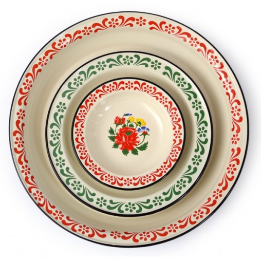 enamel plate with decoration