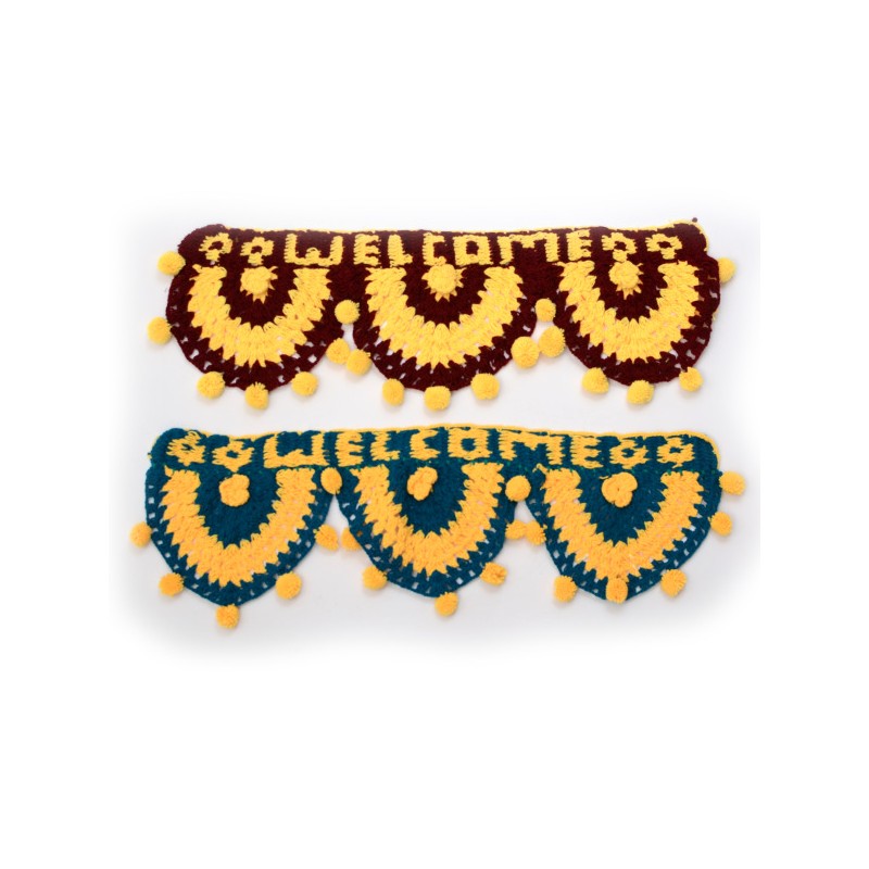 Toran/ Décoration de porte crochetée bicolore