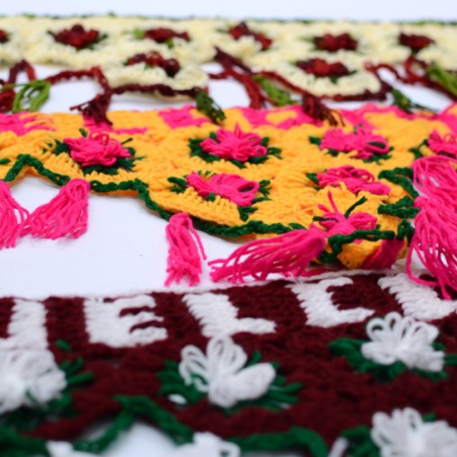 Toran/ Décoration de porte au crochet, grande fleur