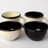 6 St. Emaille- Tasse 0,4l, innen schwarz