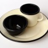 Emaille- Teller 24cm, innen schwarz