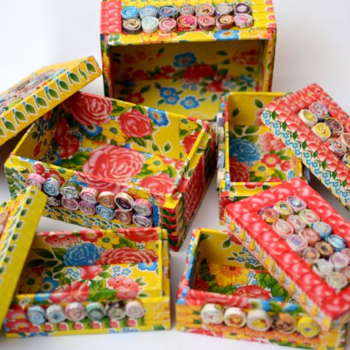 Schachtel beklebt, 2er Set