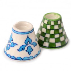 2 ceramic candlesticks,...