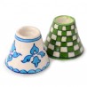 2 ceramic candlesticks, without rim