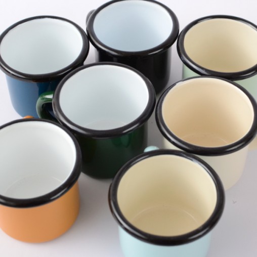 6 pcs. tasse émaillée, 0,25l