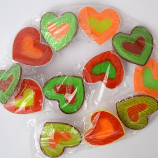 12 St. Fahrrad- Reflektor, Stern/ Herz