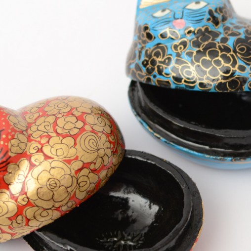 Katzen- Kiste, bemalt