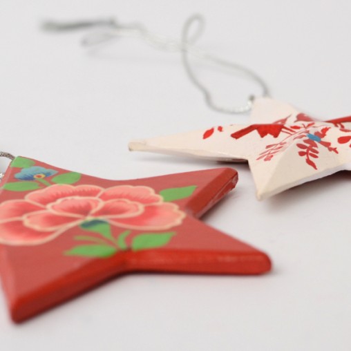 2 pcs ètoile colorée en bois