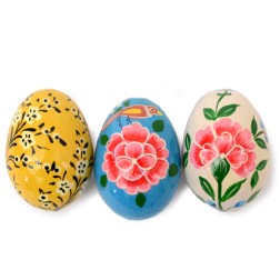 3 pcs. wooden eggs, painted