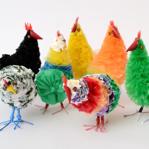 Huhn aus Plastiktüten, klein